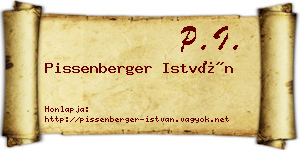 Pissenberger István névjegykártya
